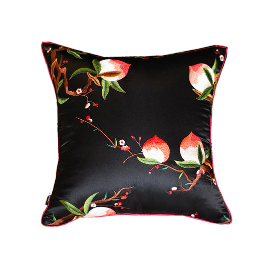 Peach Blossom Pillow - Silk Embroidery Handmade - AfterRipples Lifestyle