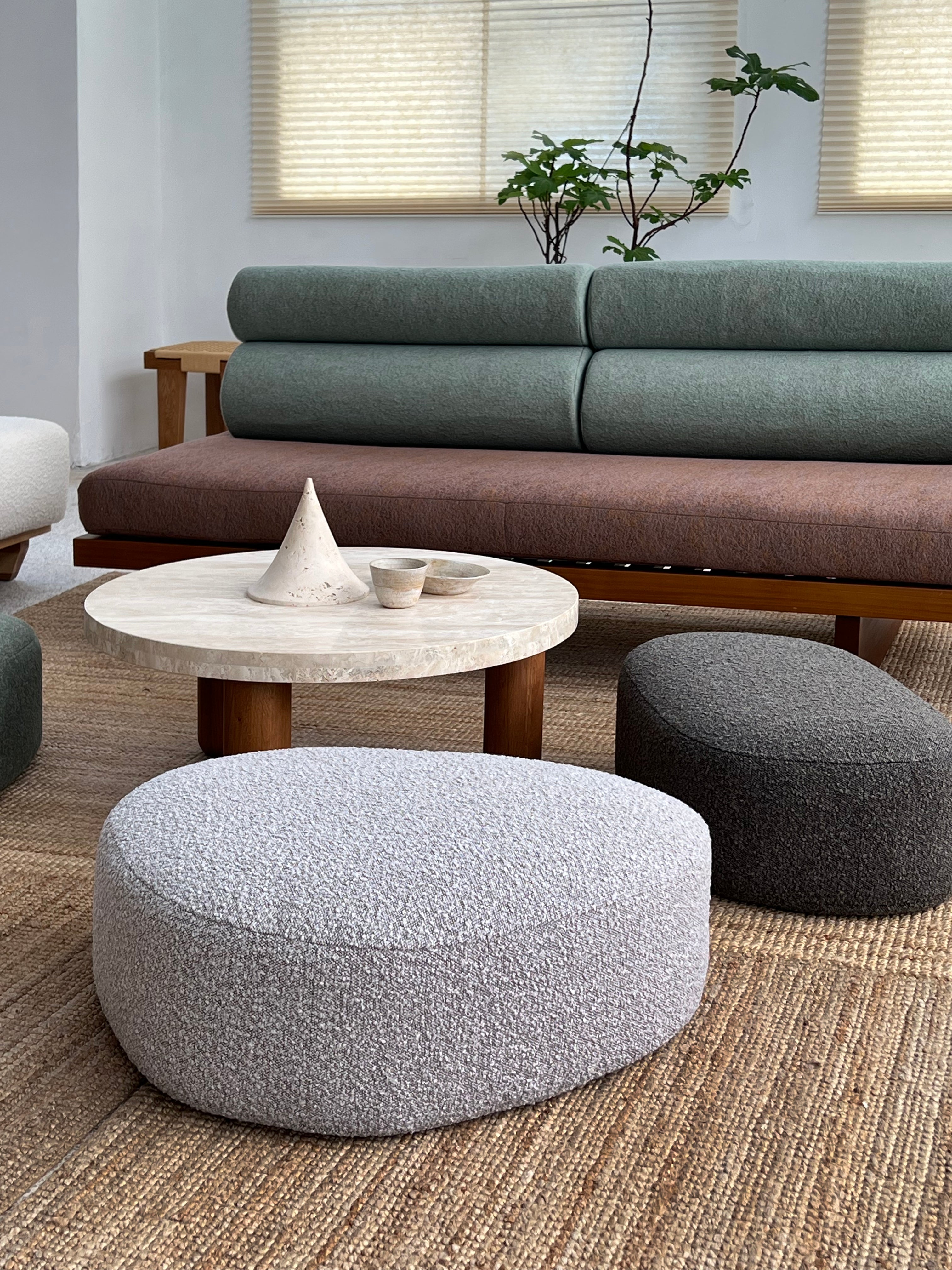 Pebble Big Pouf/ Ottoman - Fabric - AfterRipples Lifestyle