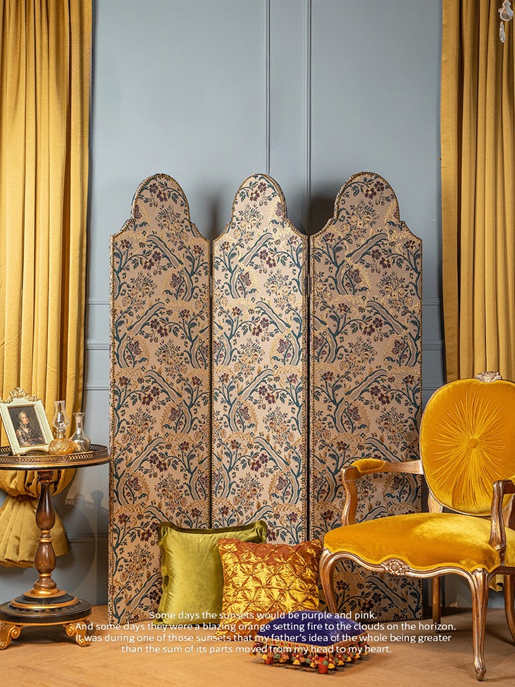 Gilded Jacquard Folding Screen - AfterRipples Lifestyle