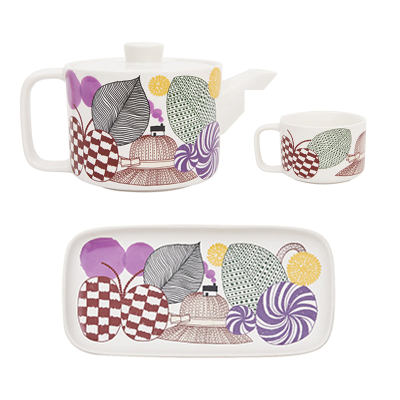 Cup,Tray and Teapot Set - Lost in Blossom Series - AfterRipples Lifestyle