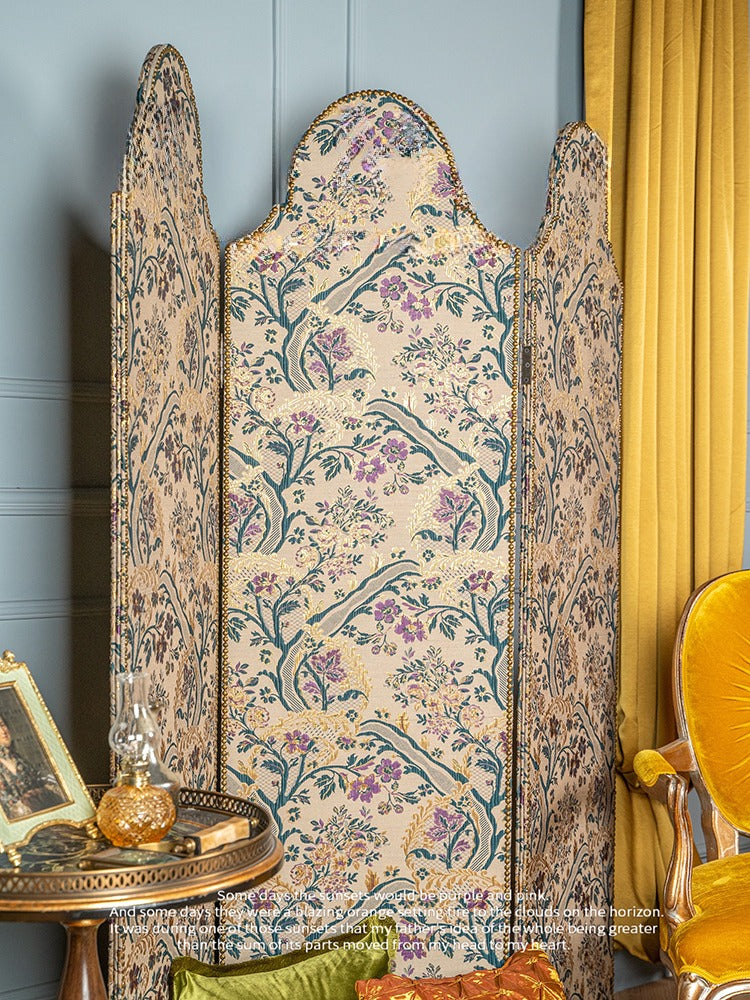 Gilded Jacquard Folding Screen - AfterRipples Lifestyle