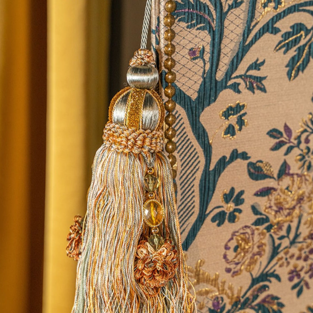 Gilded Jacquard Folding Screen - AfterRipples Lifestyle