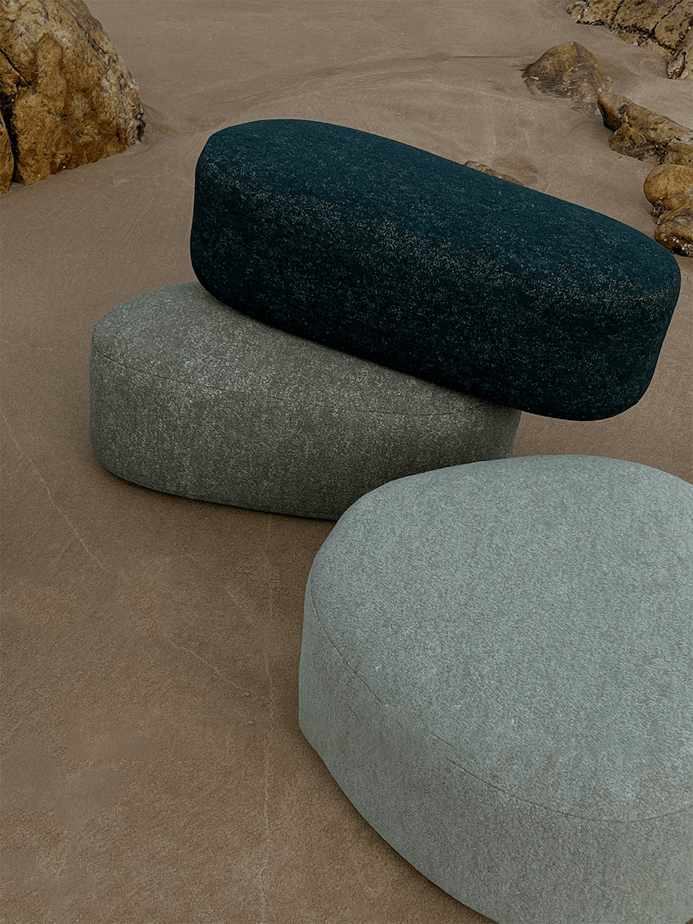 Pebble Big Pouf/ Ottoman - Fabric - AfterRipples Lifestyle