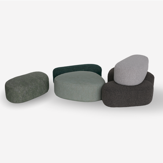 Pebble Big Pouf/ Ottoman - Fabric - AfterRipples Lifestyle