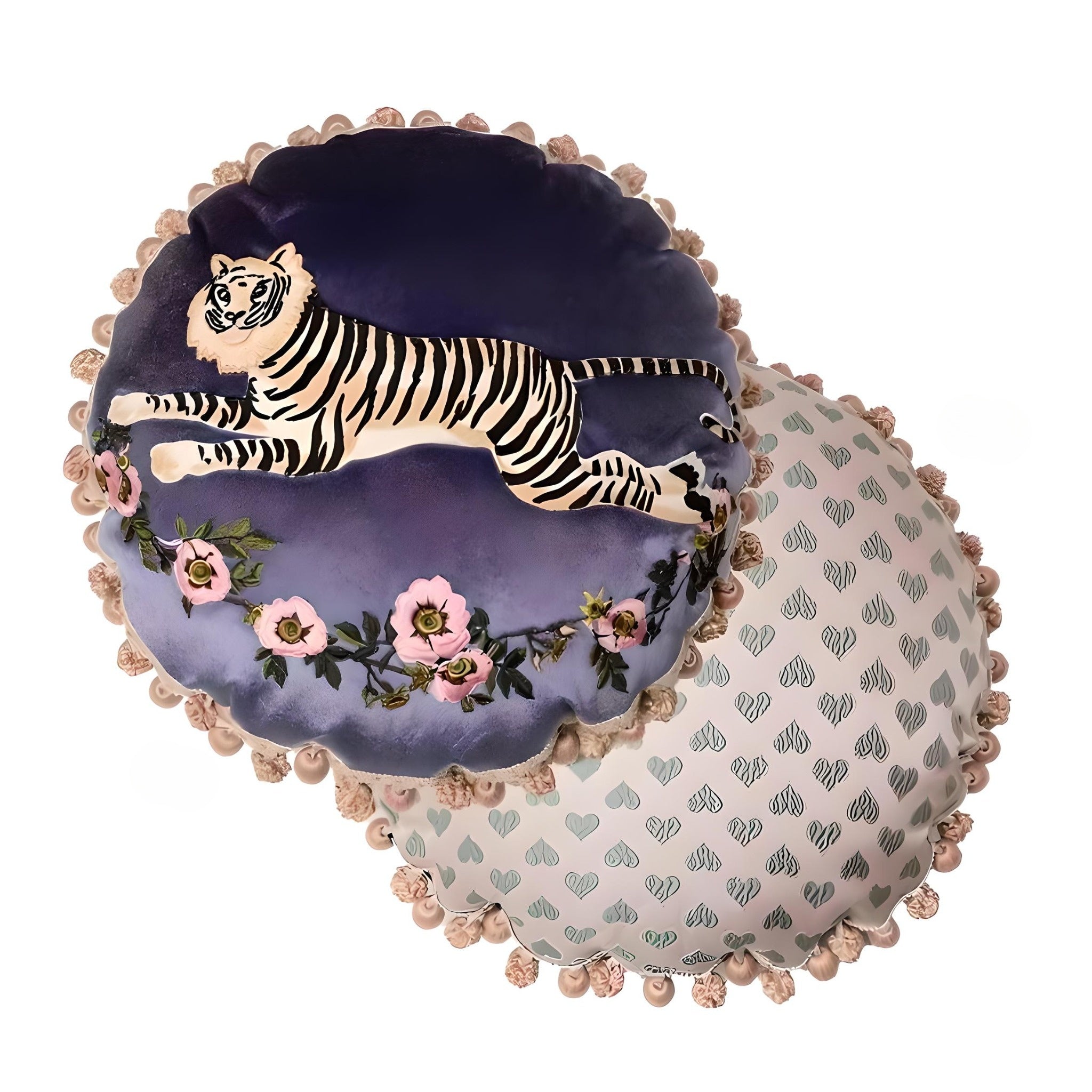 Tiger in the Garden - Embroidered Cushion - AfterRipples Lifestyle